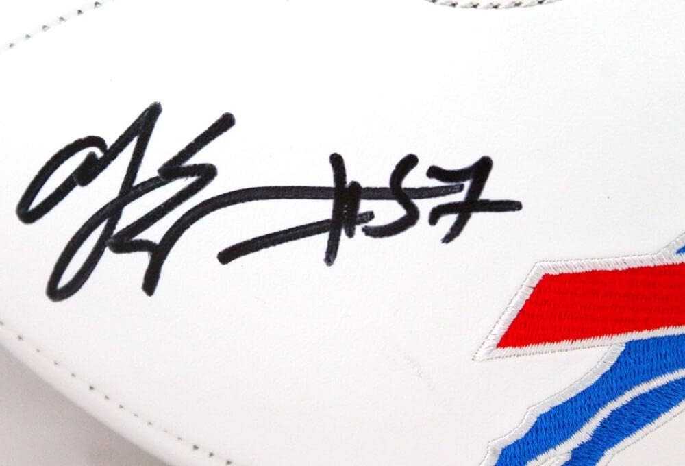 AJ Epenesa Signed Buffalo Bills Logo Football - Bills Mafia Inscription