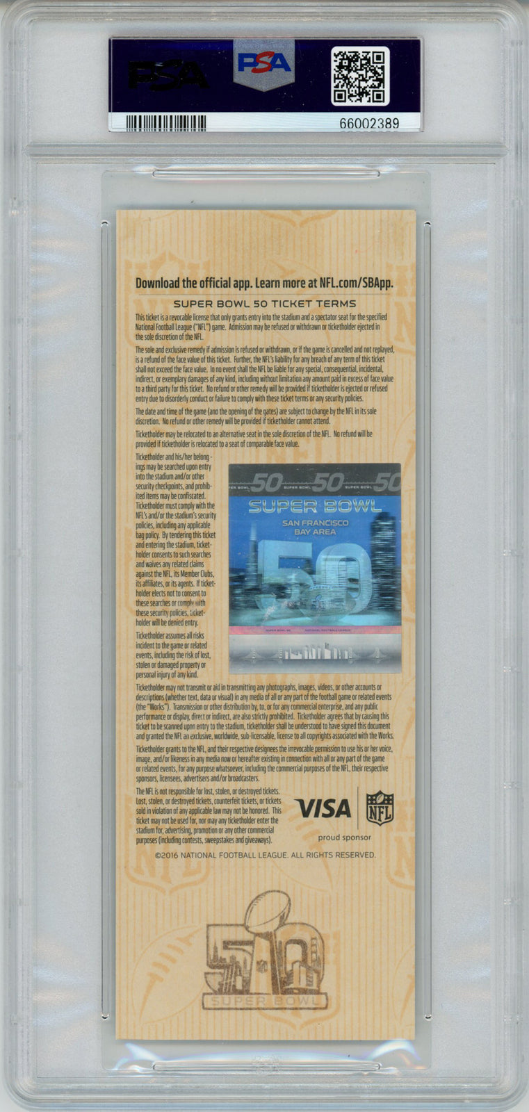Von Miller Signed Super Bowl 50 Ticket "SB 50 MVP" PSA Authentic Slab