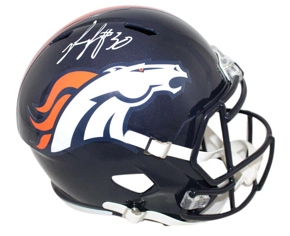 Phillip Lindsay Denver Broncos Autographed Full Size Speed Replica Helmet