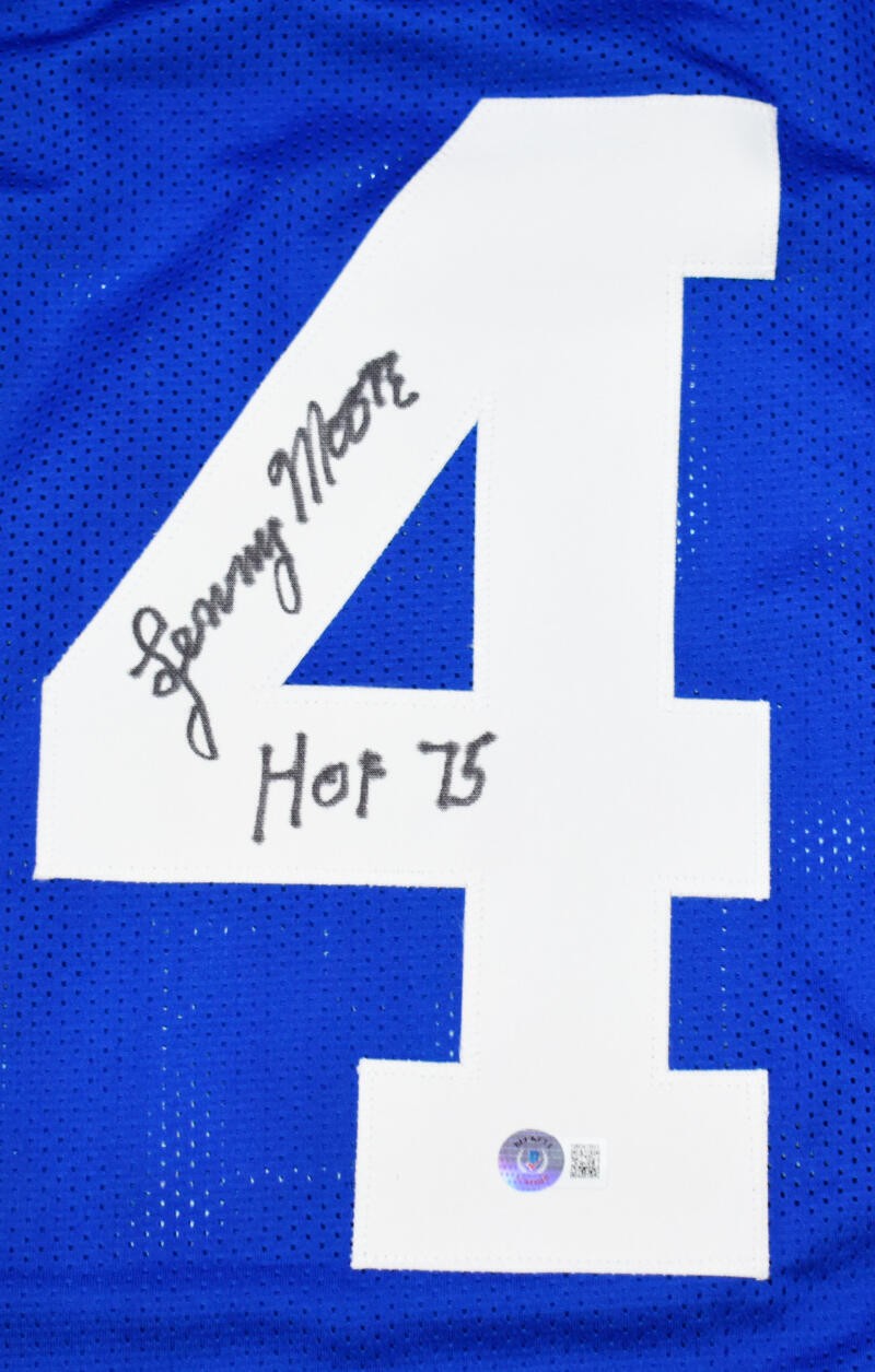 Lenny Moore Autographed Baltimore Colts Custom Blue Jersey