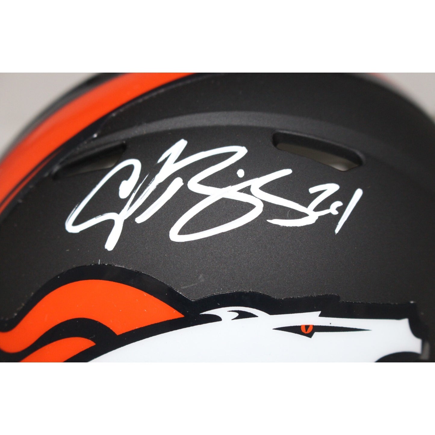 Champ Bailey Denver Broncos Autographed Black Matte Mini Helmet Beckett