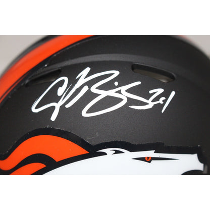 Champ Bailey Denver Broncos Autographed Black Matte Mini Helmet Beckett