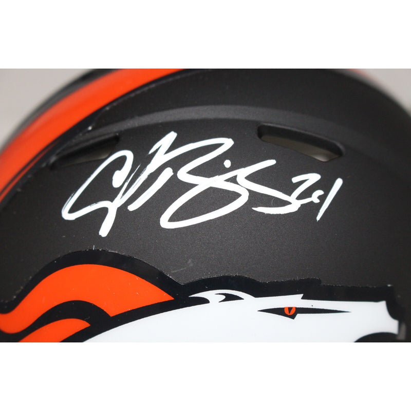 Champ Bailey Denver Broncos Autographed Black Matte Mini Helmet Beckett