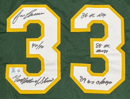 Jose Canseco Signed Oakland Athletics Custom Jersey (5 Inscriptions)