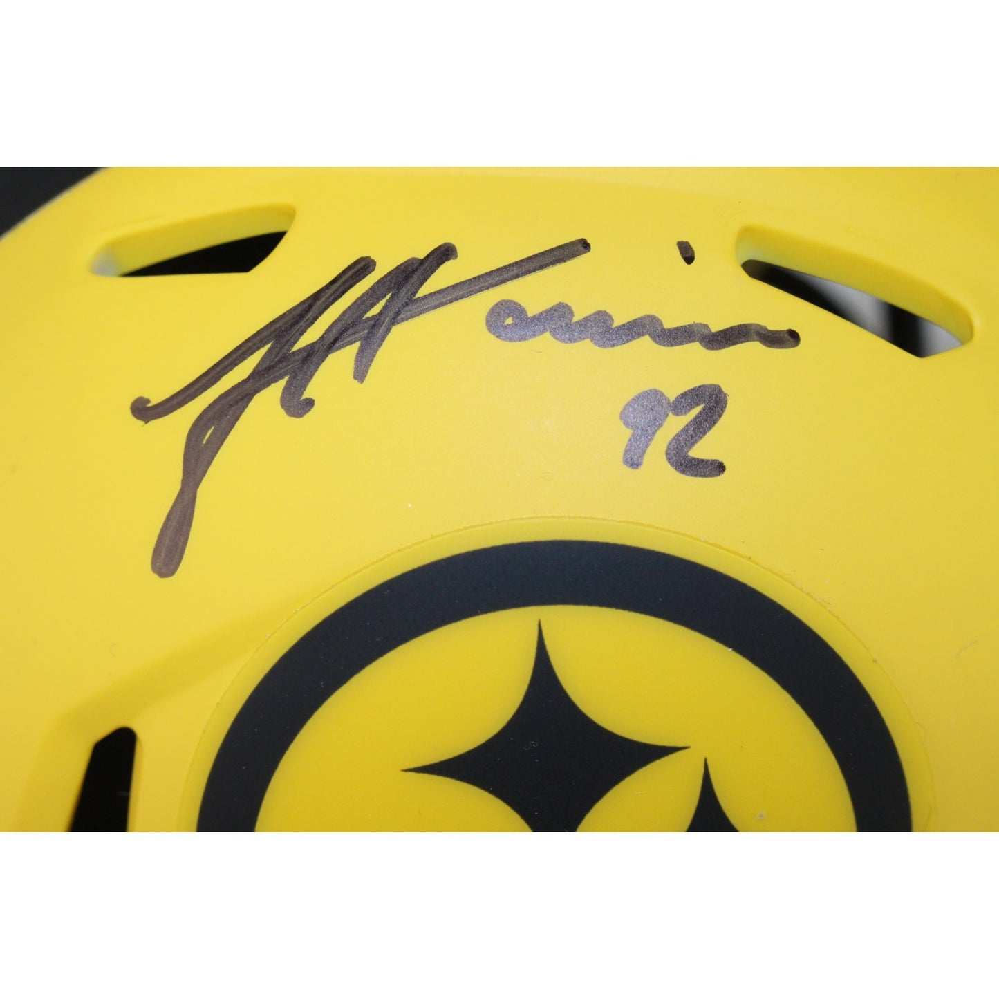 James Harrison Pittsburgh Steelers Autographed Rave Mini Helmet