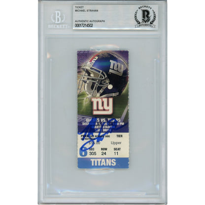 Michael Strahan Autographed New York Giants Ticket Stub (12/1/02) BAS