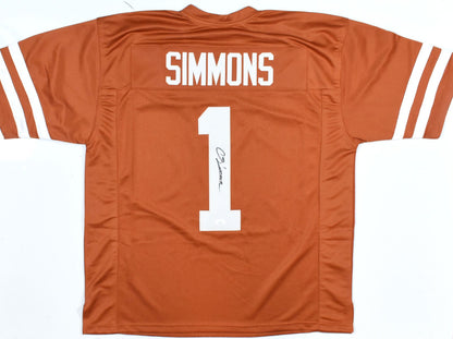 Colin Simmons Signed Texas Longhorns Orange Jersey