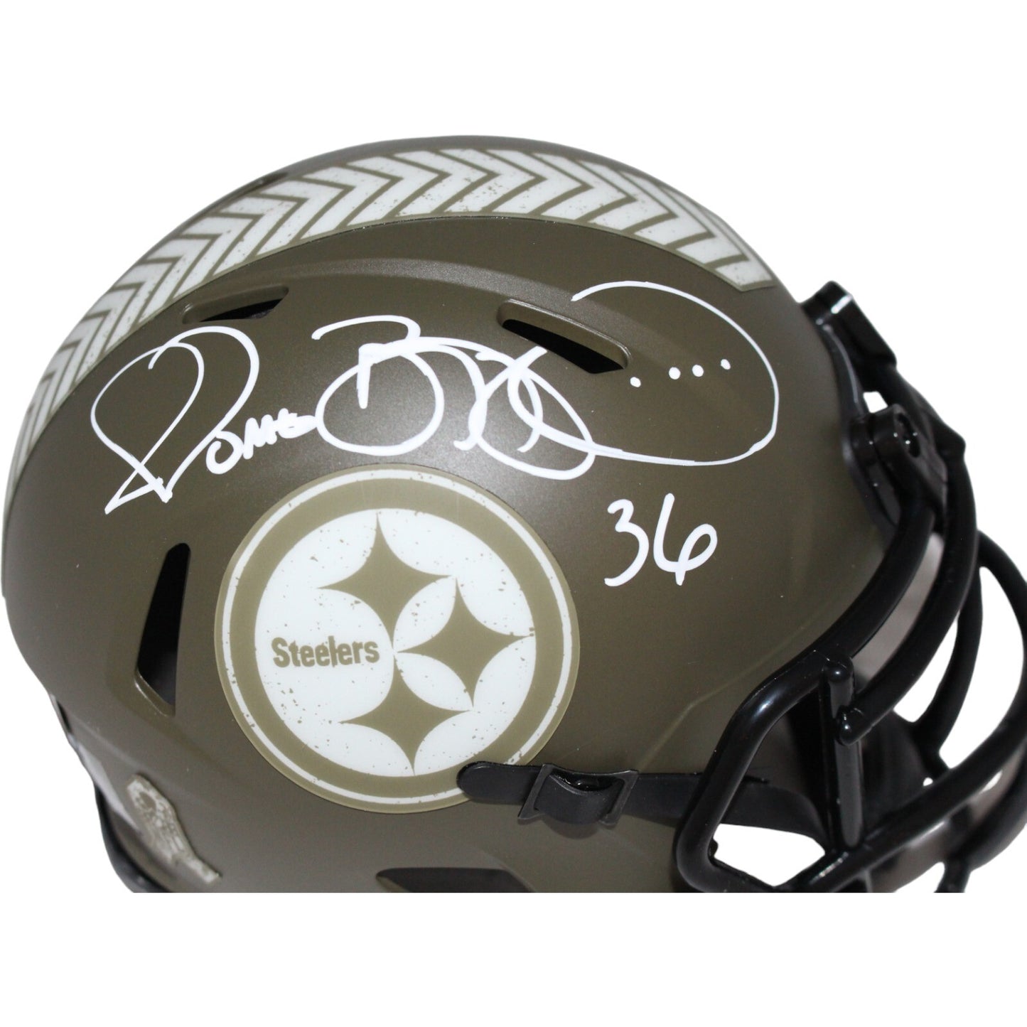 Jerome Bettis Signed Pittsburgh Steelers Salute to Service Mini Helmet