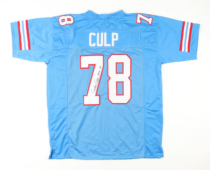 Curley Culp Signed Houston Oilers Custom Light Blue Jersey (HOF 13)