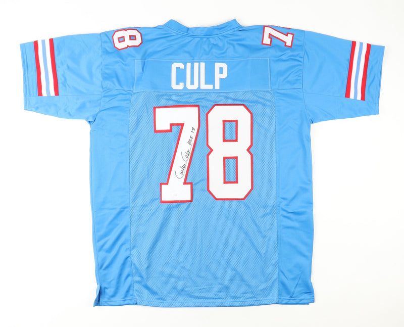Curley Culp Signed Houston Oilers Custom Light Blue Jersey (HOF 13)