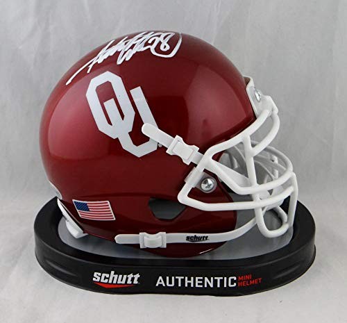 Adrian Peterson Signed Oklahoma Sooners White Mini Helmet