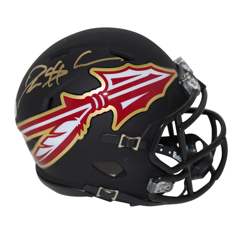 Deion Sanders Florida State Seminoles Signed AMP Speed Mini Helmet BAS
