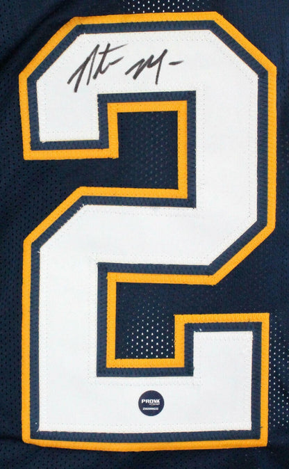 Natrone Means Signed San Diego Chargers Blue Custom Jersey