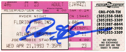 Deion Sanders Autographed Atlanta Braves 4/21/1993 Ticket Stub Beckett