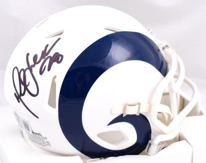 Marshall Faulk Signed St. Louis Rams Flat White Speed Mini Helmet
