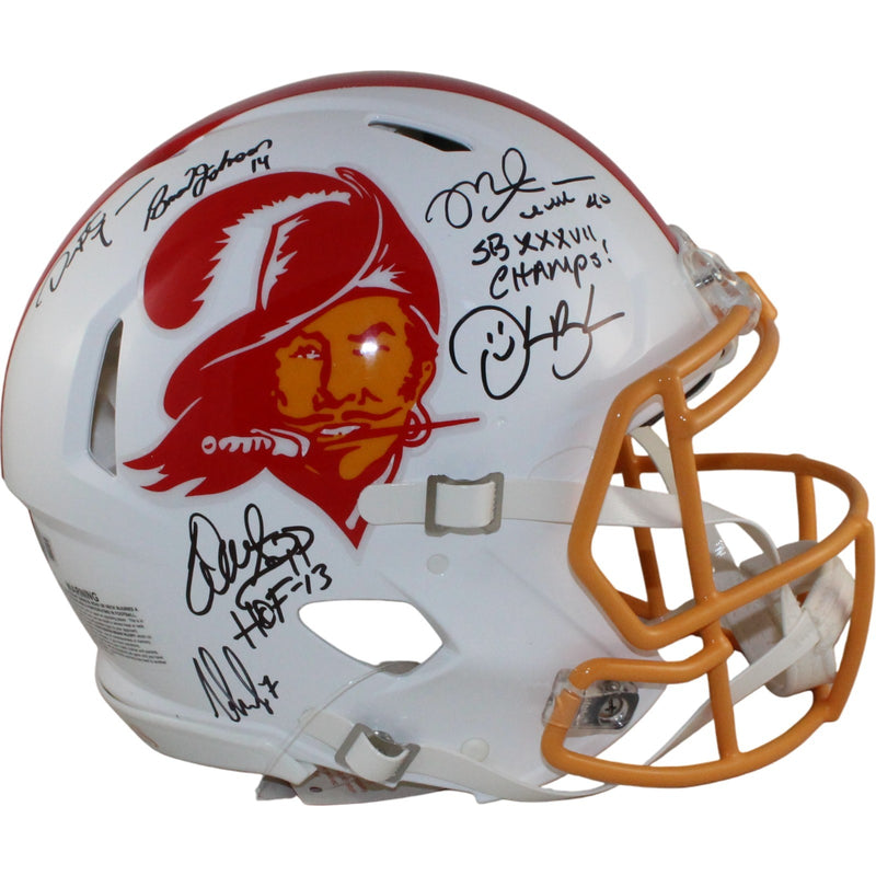 Derrick Brooks & Multi-Signed Buccaneers Authentic Throwback Full Size Helmet