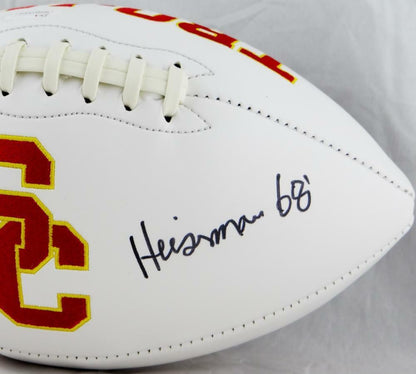 O.J. Simpson Signed USC Trojans Logo Football Inscribed Heisman 68