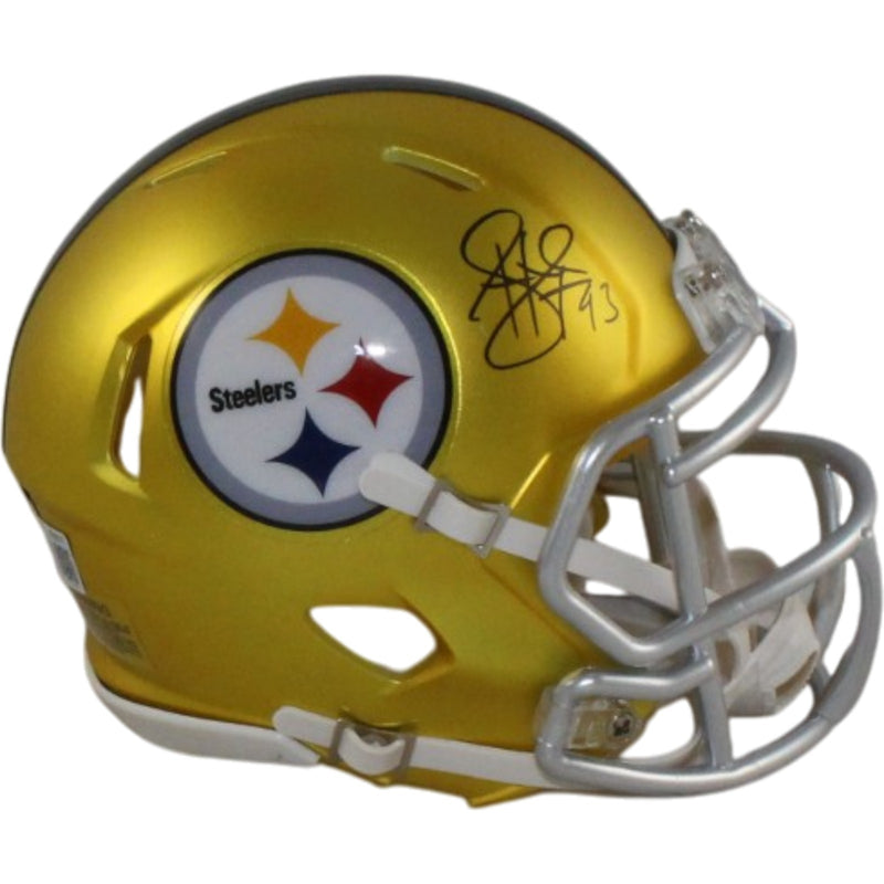 Troy Polamalu Signed Pittsburgh Steelers Blaze Mini Helmet Beckett