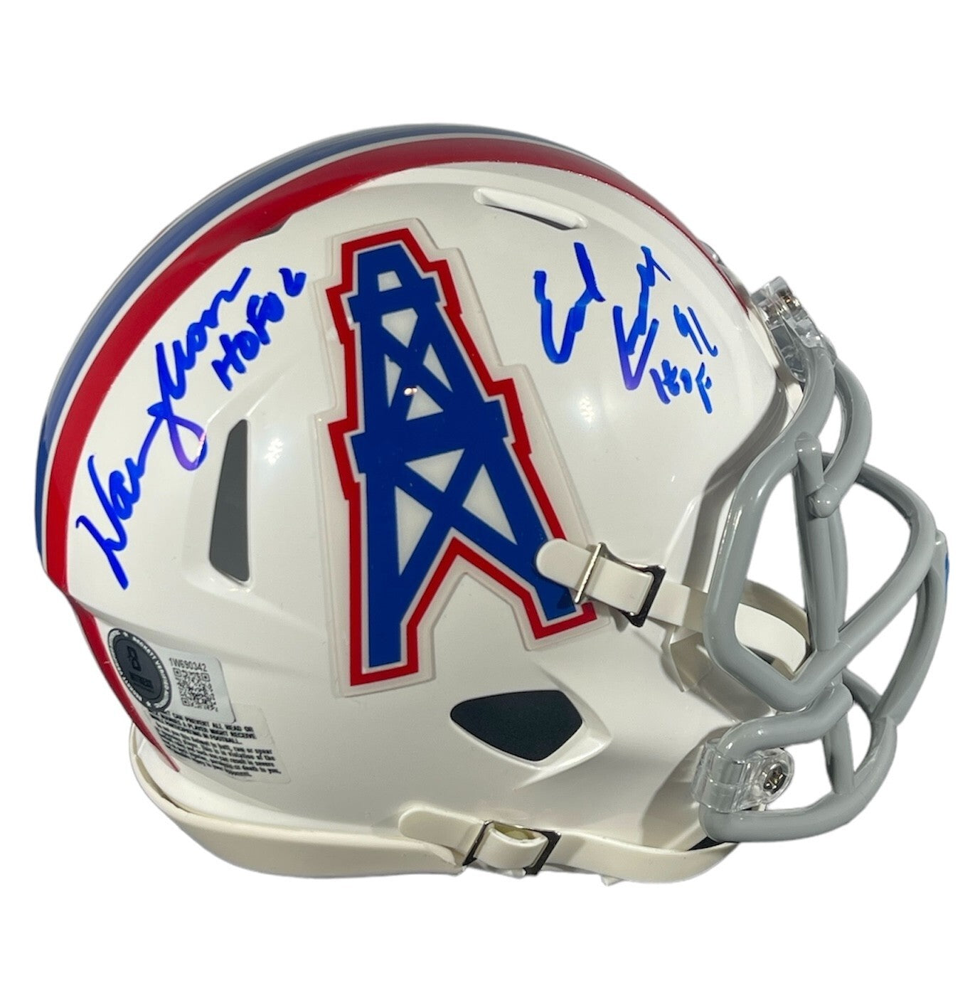 Earl Campbell & Warren Moon Houston Oilers Signed Mini Helmet