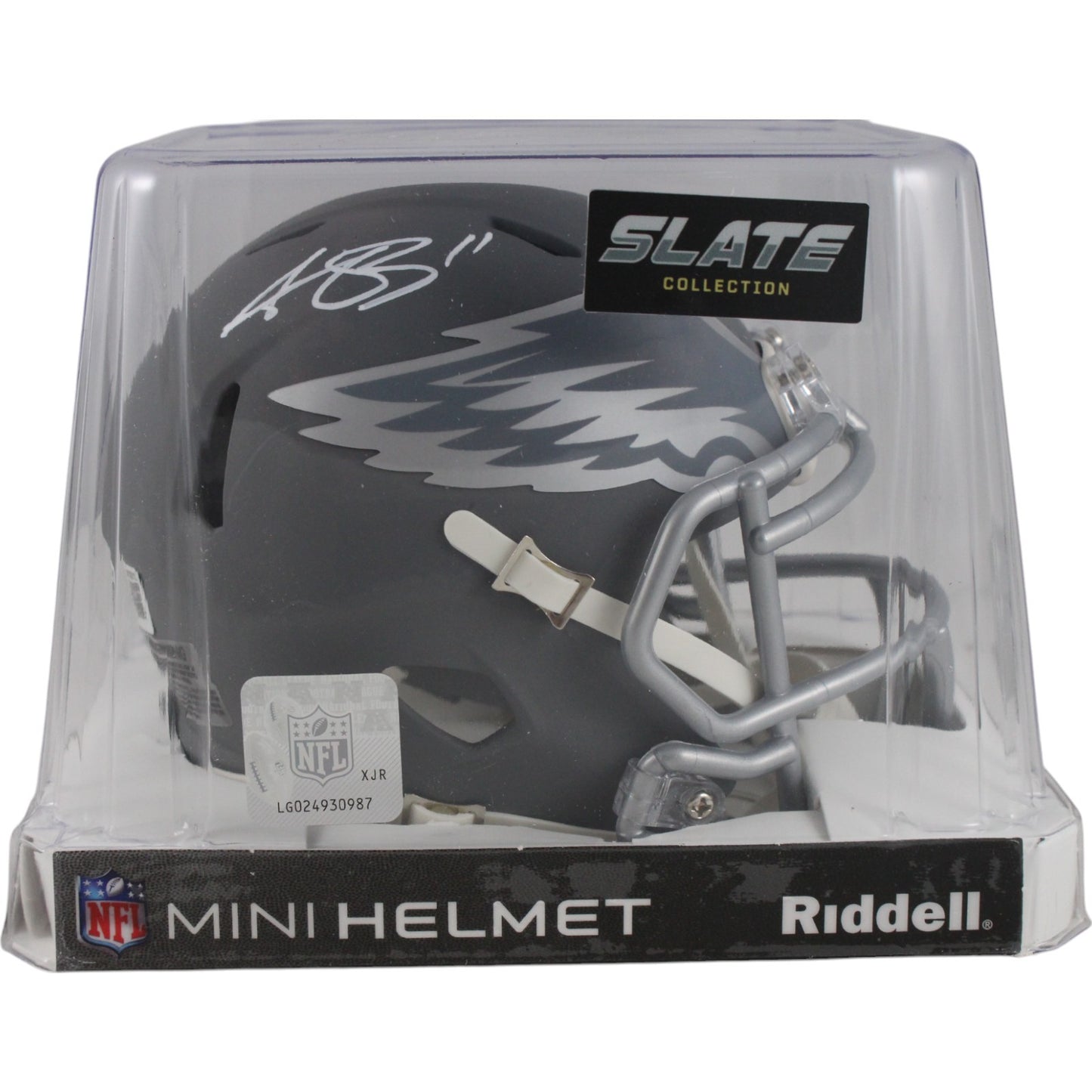 AJ Brown Signed Philadelphia Eagles Slate Mini Helmet