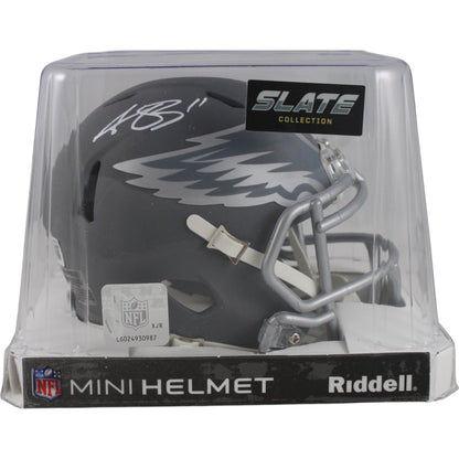 AJ Brown Signed Philadelphia Eagles Slate Mini Helmet