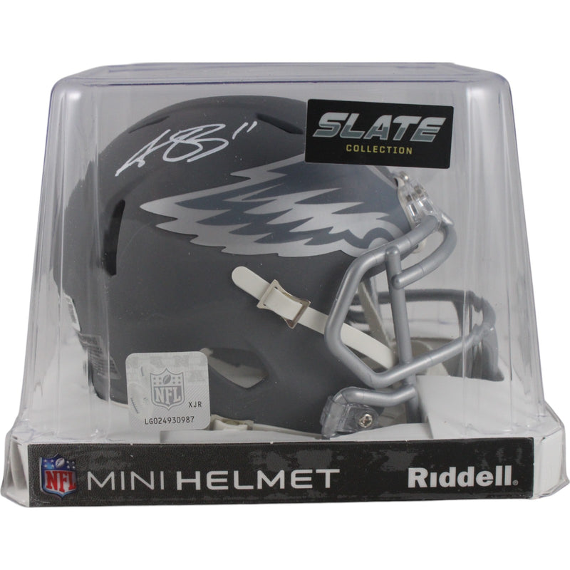 AJ Brown Signed Philadelphia Eagles Slate Mini Helmet