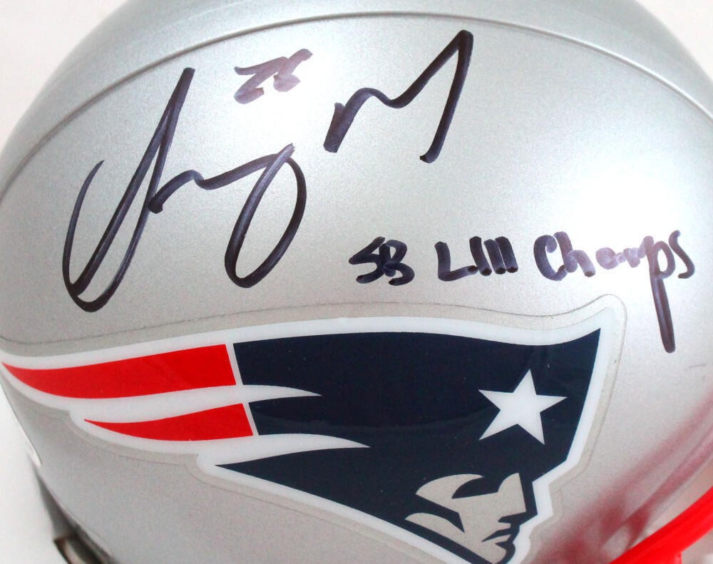 Sony Michel Signed New England Patriots Mini Helmet (SB Champs Inscription)
