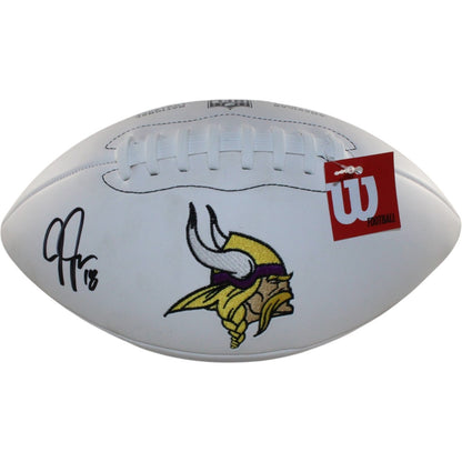 Justin Jefferson Autographed Minnesota Vikings Logo Football