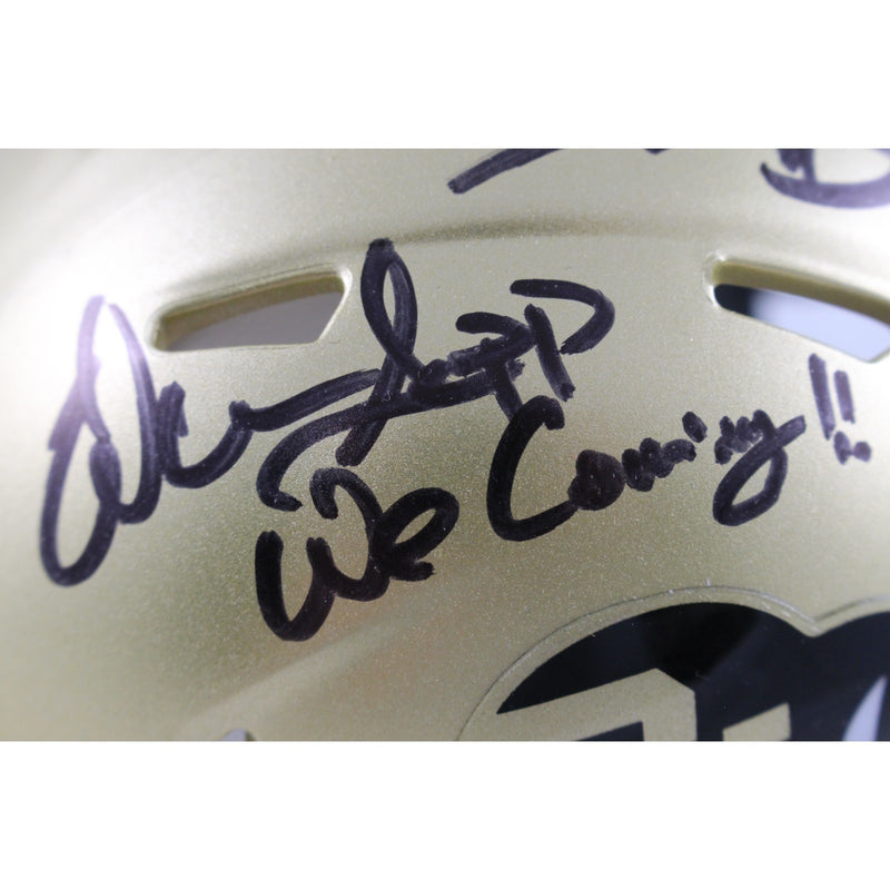 Deion Sanders, Warren Sapp & Marshall Faulk Signed Colorado Mini Helmet