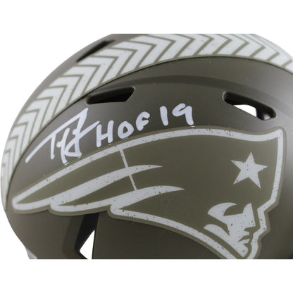 Ty Law New England Patriots Signed 2022 Salute to Service Mini Helmet (HOF)