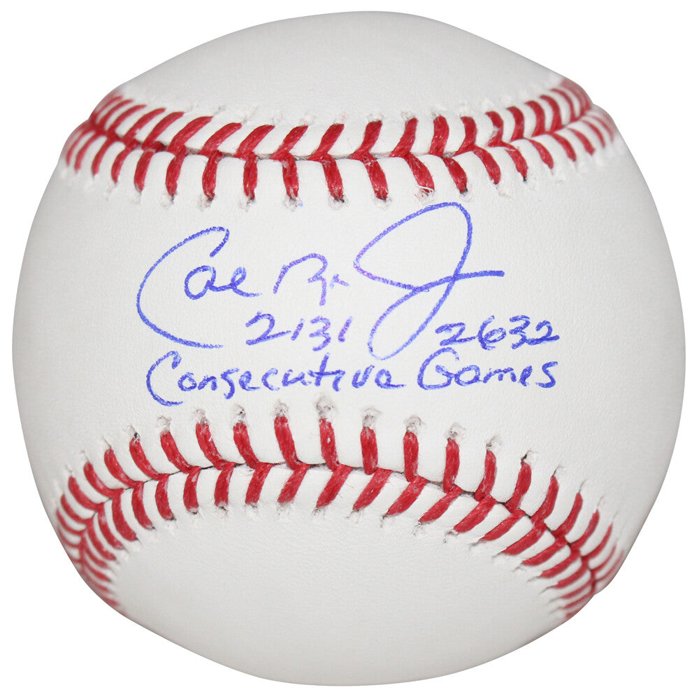 Cal Ripken Jr Signed Baltimore Orioles Baseball w/ "2131 2632" Inscription