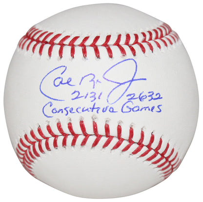 Cal Ripken Jr Signed Baltimore Orioles Baseball w/ "2131 2632" Inscription