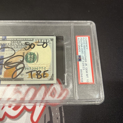 Floyd Mayweather Jr Signed $100 Bill with 4 Inscriptions PSA 10
