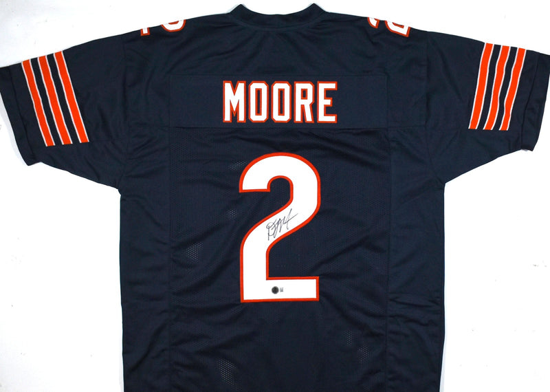 D.J. Moore Autographed Blue Custom Football Jersey