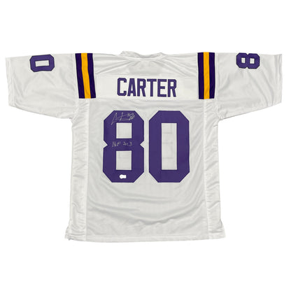 Cris Carter Autographed Minnesota Vikings Custom Jersey (HOF 2013)