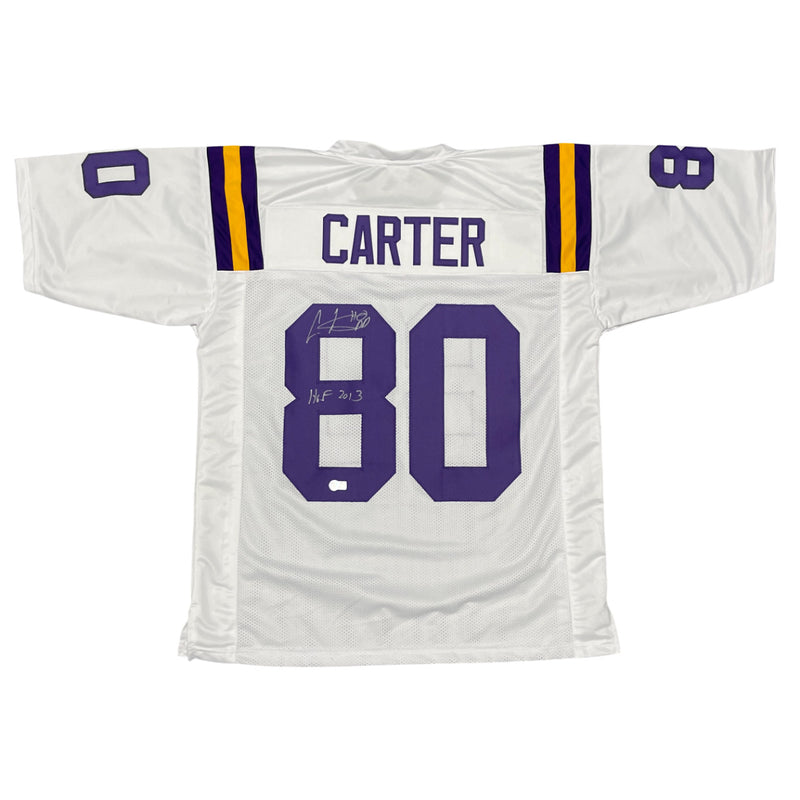 Cris Carter Autographed Minnesota Vikings Custom Jersey (HOF 2013)