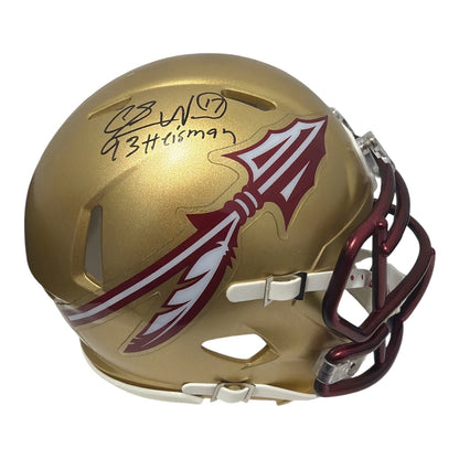 Charlie Ward Signed Florida State Seminoles Gold Mini Helmet '93 Heisman