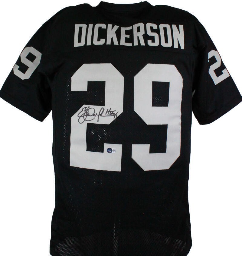 Eric Dickerson Autographed Black Custom Jersey with HOF Inscription