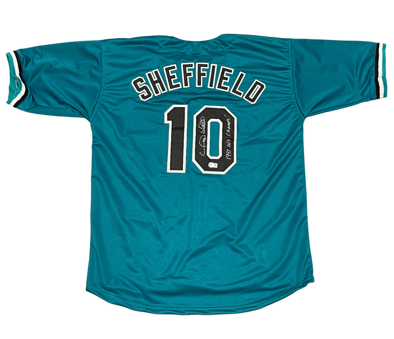 Gary Sheffield Florida Marlins Autographed Custom Jersey (97 WS Champs)