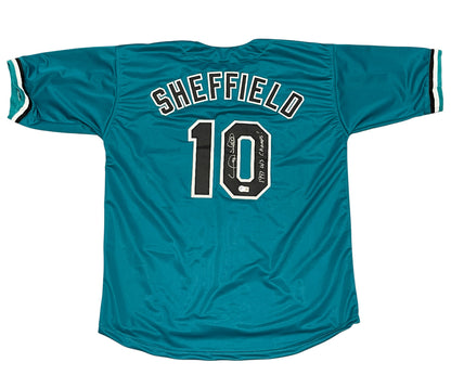 Gary Sheffield Florida Marlins Autographed Custom Jersey (97 WS Champs)