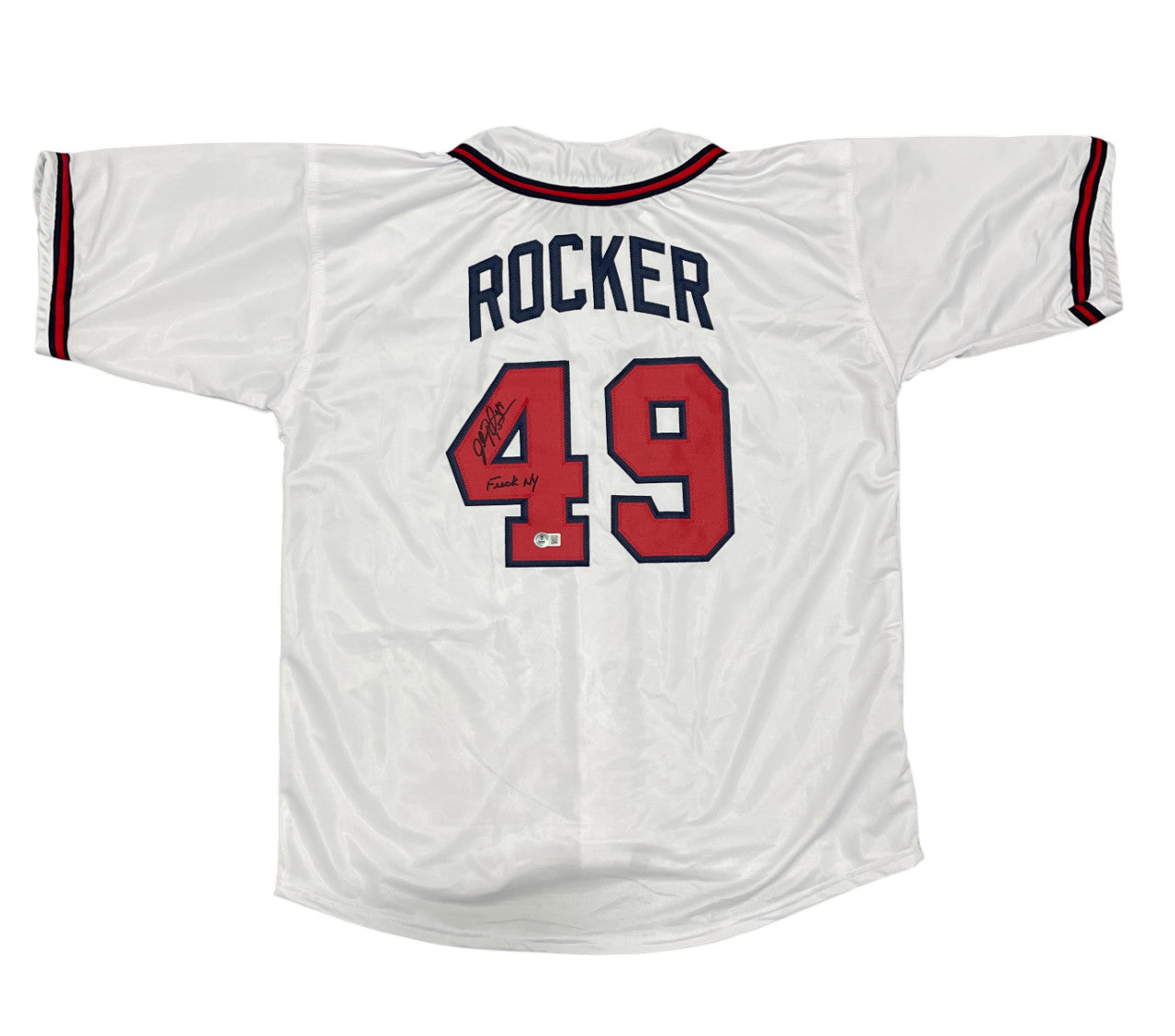 John Rocker Signed Atlanta Braves Custom Jersey - "F**K NY" Inscription