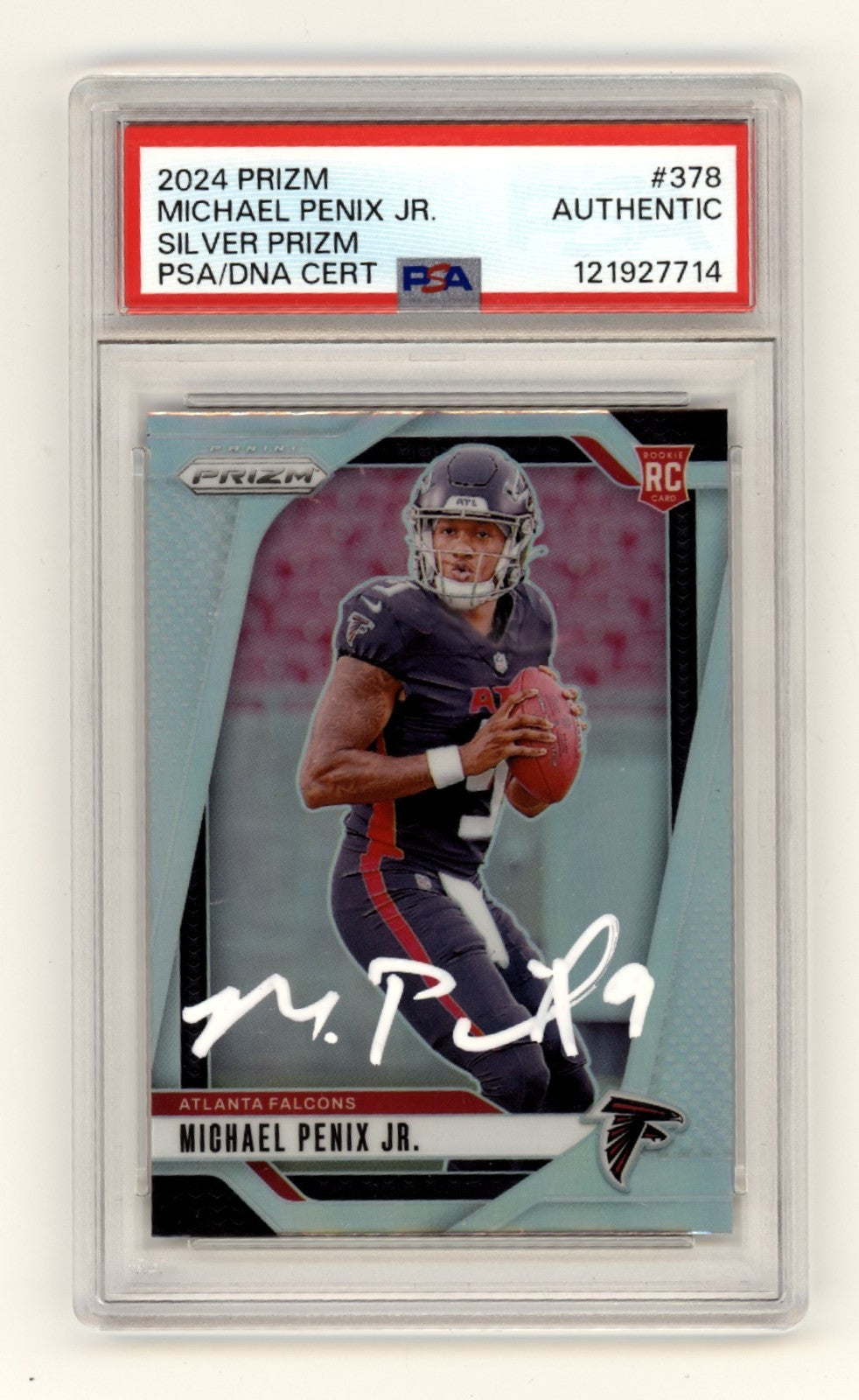 Michael Penix Jr. 2024 Panini Prizm Silver Rookie Signed PSA Card