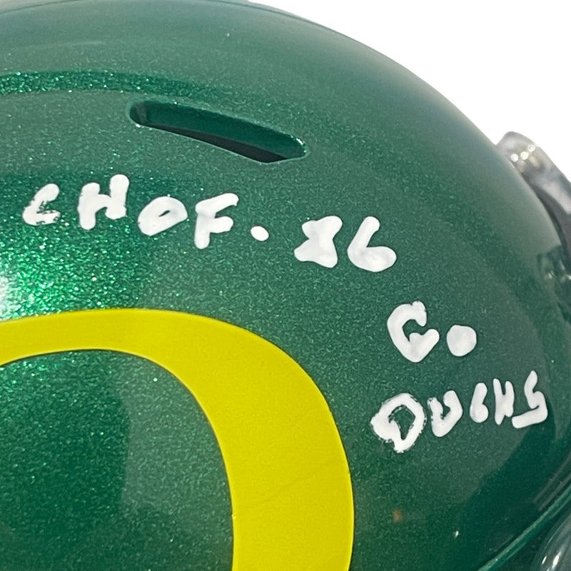 Mel Renfro Signed Oregon Ducks Speed Mini Helmet CHOF 86 Go Ducks