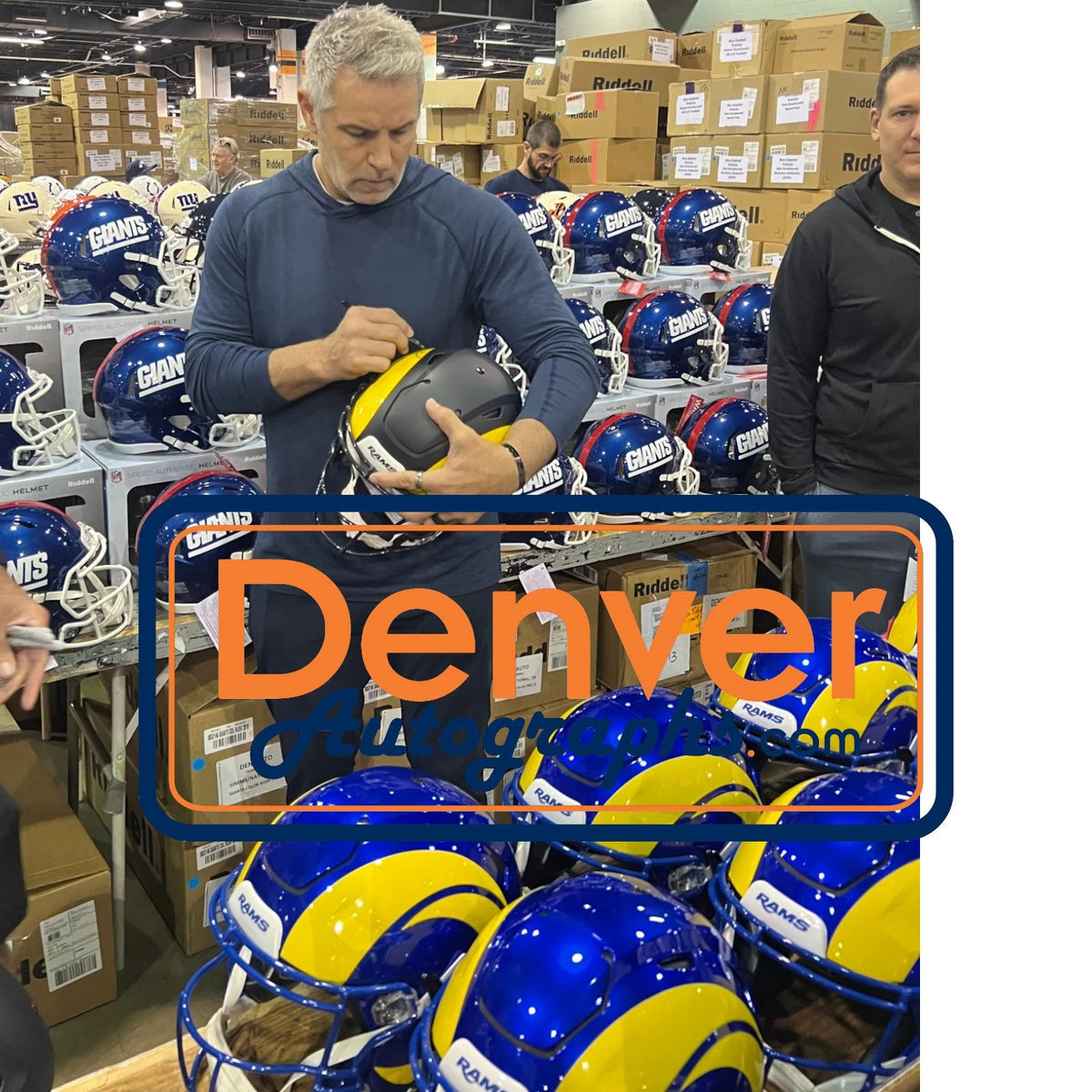 Kurt Warner, Torry Holt, Marshall Faulk & Isaac Bruce Signed Rams Helmet