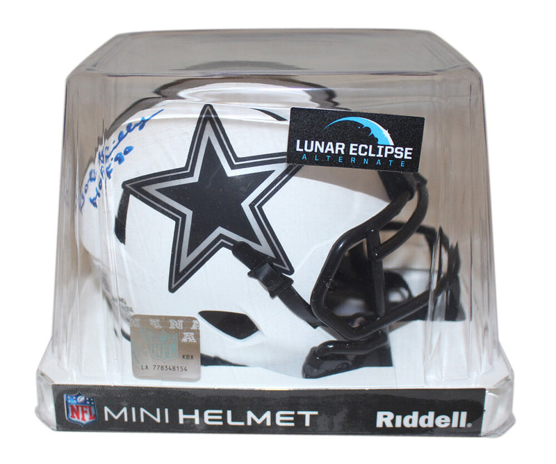 Bob Lilly Signed Dallas Cowboys Lunar Mini Helmet (HOF Inscription) BAS