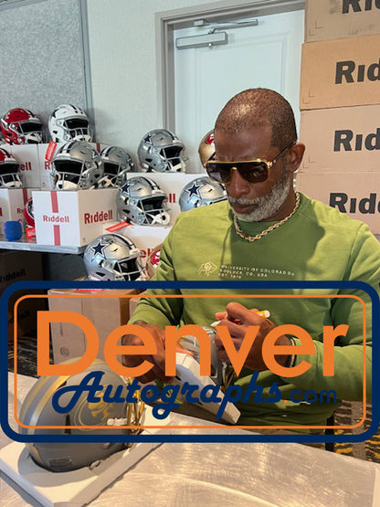 Deion Sanders San Francisco 49ers Autographed Slate Mini Helmet