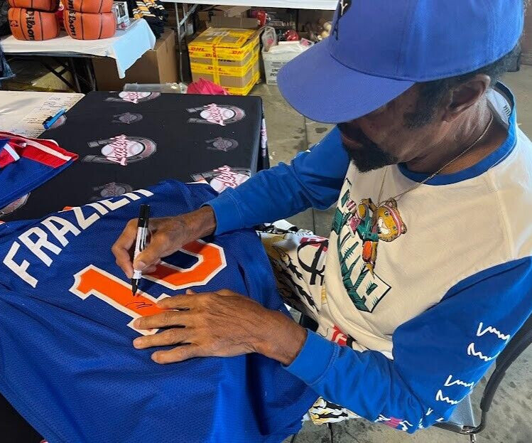 Walt Frazier Signed New York Knicks Custom Jersey "Dishin Swishin" BAS