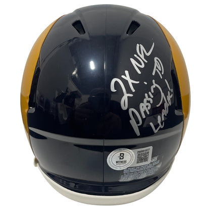 Jim Everett Signed Los Angeles Rams Throwback Mini Helmet Inscribed Beckett
