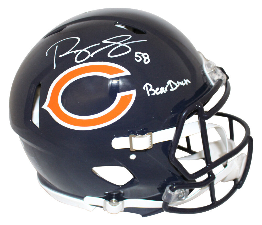 Roquan Smith Signed Chicago Bears Authentic Speed Helmet (Bear Down)