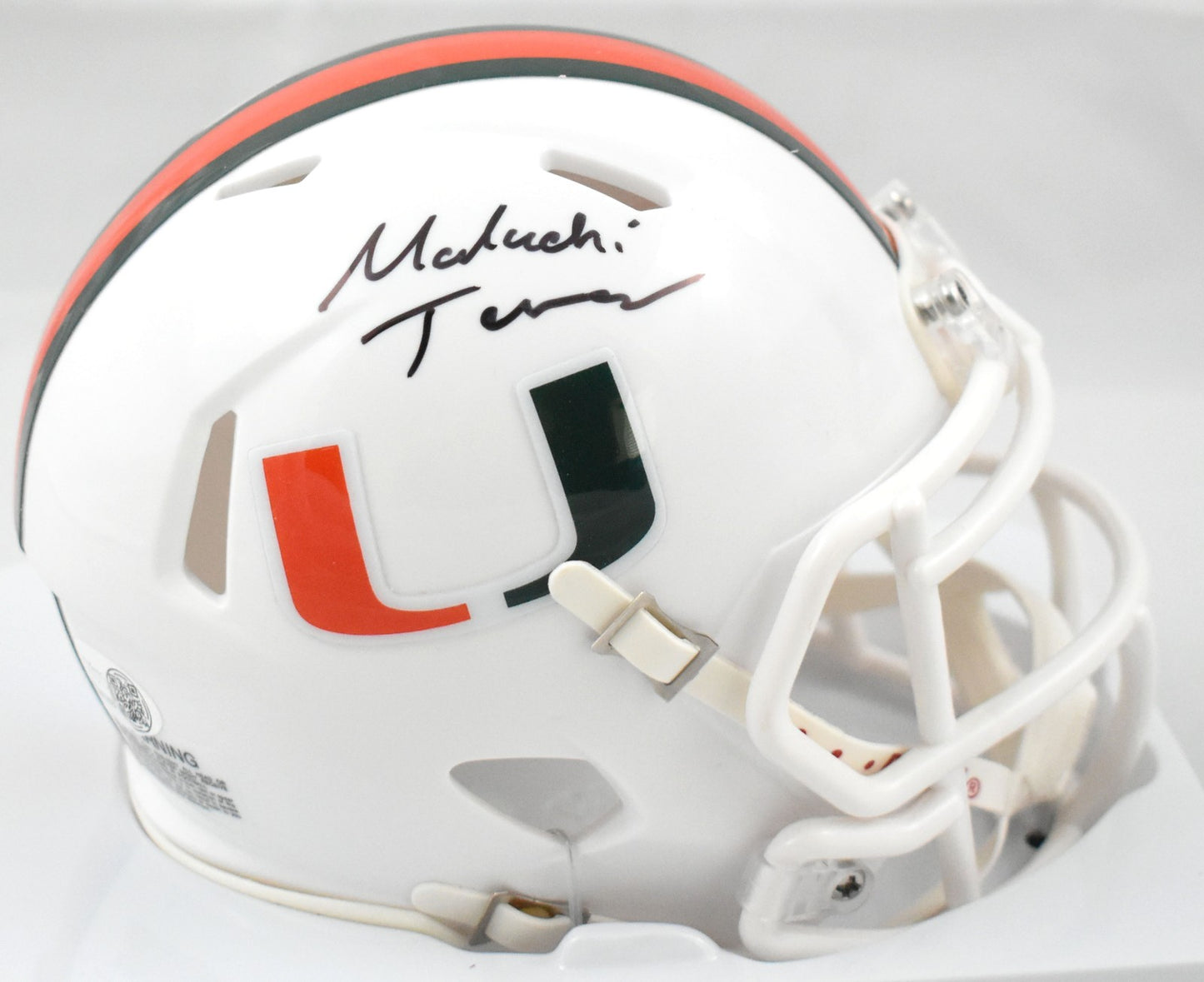 Malachi Toney Signed Miami Hurricanes Mini Helmet